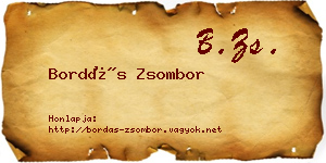 Bordás Zsombor névjegykártya